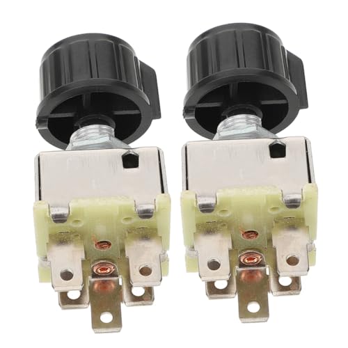 HEMOTON 2pcs Car Air Conditioning Rotary Blower Motor Switch with Plastic Knob, Universal 3-Level Fan Motor Control for Vehicle Ventilation System
