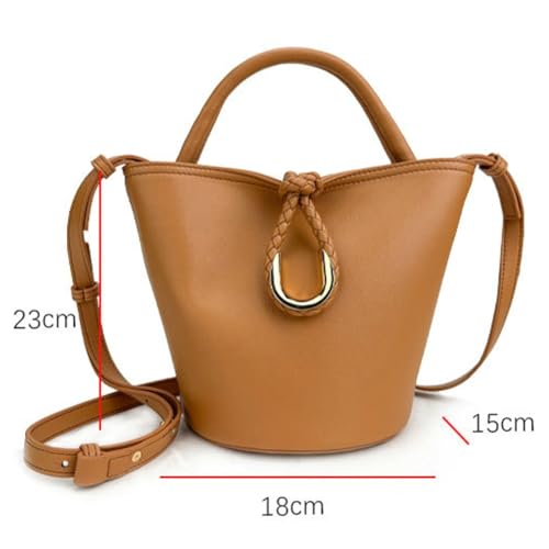 Women's Bucket Bag Retro Shoulder Bag Top Handle Handbags PU Leather Small Bucket Crossbody Bags Trendy Bucket Purse3