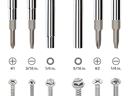 Tekton 6-In-1 Phillips/Slotted Driver (#1 X 3/16 In., 2 X 1/4 In., Red) | Dms18010 #TOP3