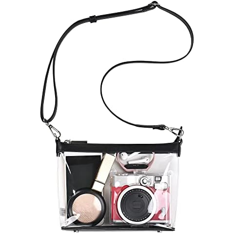 GM LIKKIE Clear Cross Body Bag, Clear Zipper Purses for Women, Stadium Approved Women Shoulder Handbag (Black) Cover