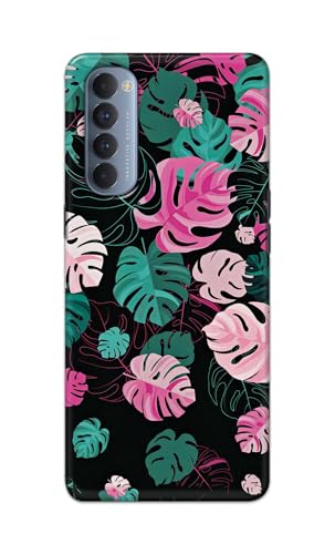 Image of Printed Hard Back Cover for Oppo Reno4 Pro Back Cover (Seamless Leaves) -190724(EA)