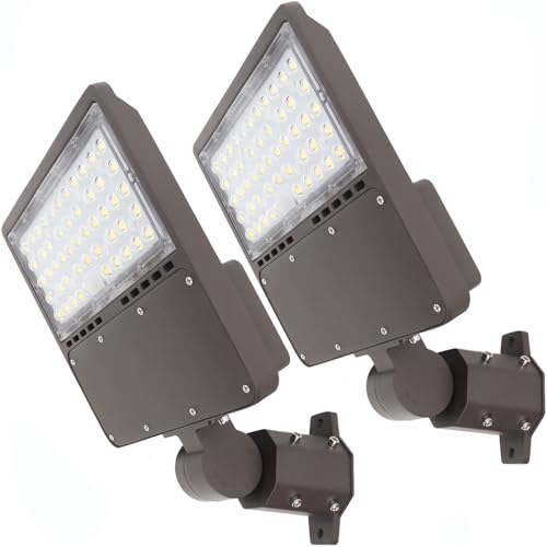 WHLED 2PACK 150W LED Parking Lot Light with Dusk to Dawn Photocell Slipfitter Mount and Wall Mount Commercial Outdoor Lighting 100-277V 21000LM 5000K ETL Commercial LED Security Flood Lights