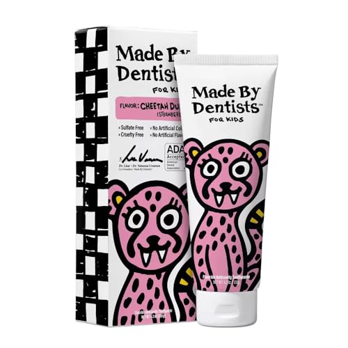 Made By Dentists - Toothpaste for Kids - Cheetah Dust (Strawberry) 3 Pack