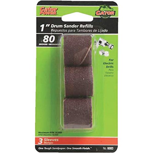 Gator 1 in. Dia. x 1 in. L Aluminum Oxide Abrasive Sleeve Refill 50 Grit Coarse 3 pc.