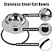 Serentive 2 Pcs Non-Slip Stainless Steel Small Cat Food Bowls - Unbreakable, Thicken 7 Oz Cat Dishes - Indoor, Removable Rubber Base, Easily Clean, Lovely Color