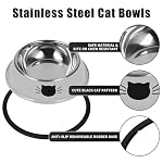 2 Pcs Non-Slip Stainless Steel Small Cat Food Bowls - Unbreakable, Thicken 7 Oz Cat Dishes - Indoor, Removable Rubber Base, Easily Clean, Lovely Color - Image 3
