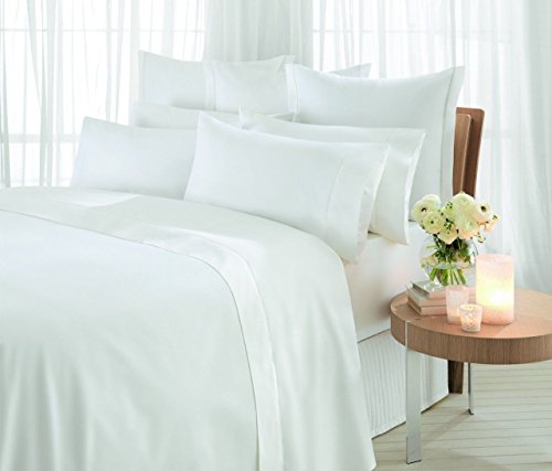 Sheets N More 600 TC 100% Egyptian Cotton 1PC Flat Sheet , Queen (90 ''x 102''), White Solid