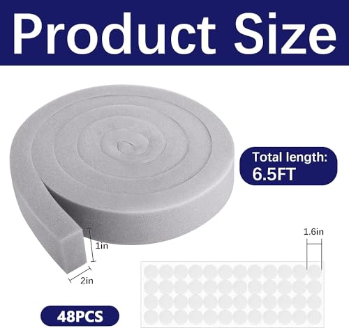 Tlswshsy 2 Pcs Air Conditioner Foam Tape-2\'\' x 1\'\' x 6.5 Ft Foam Air Conditioner Weatherseal Tape- Non-Adhesive Foam Seal Strip with Glue Point for Air Conditioner Door Window Seal