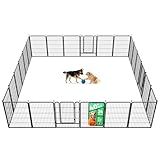 FXW Rollick Unleashed Dog Playpen for Indoor, Yard, RV Camping, 40 inch 24 Panels for Medium and Large Dogs, Black│Patented