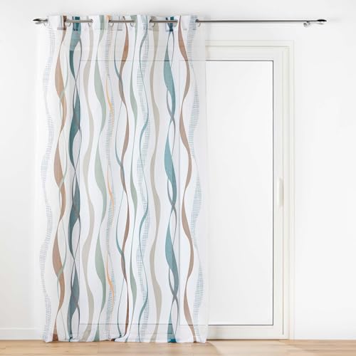 Douceur d'Intérieur lisana - Visillo con Ojales (140 x 240 cm), Velo sablé Estampado