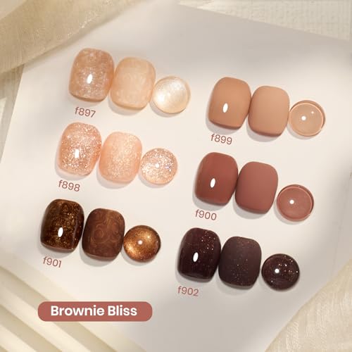 Image of Beetles Brown Gel Nail Polish Set, Brownie Bliss 6 Colors Fall Gel Polish