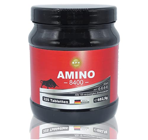 BPV - XXL Amino - Höchste Dosierung 8400 mg - 325 Tabletten - Aminosäuren- BCAA- EAA - Mit Abstand das Stärkste Amino Produkt auf dem Markt