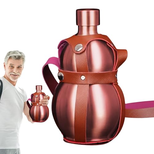 Gourde en acier inoxydable de 1,5 l avec sangle de transport, gourde compacte et étanche, design portable pour salle de sport, voyage et activités de plein air