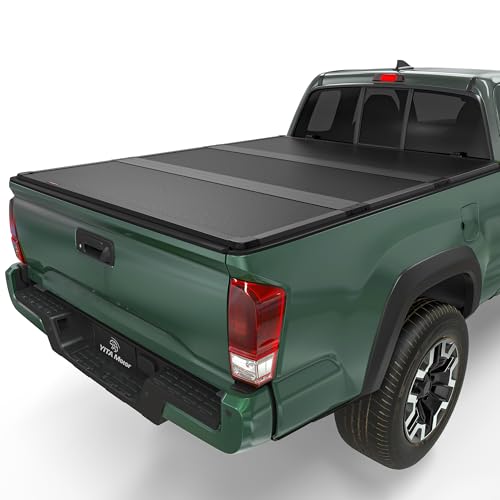 YITAMOTOR FRP Hard Tri-Fold Truck Bed Tonneau Cover Fits for Toyota Tacoma 2016-2023 (Excl. Trail Edition), 6 ft Bed with Deck Rail System