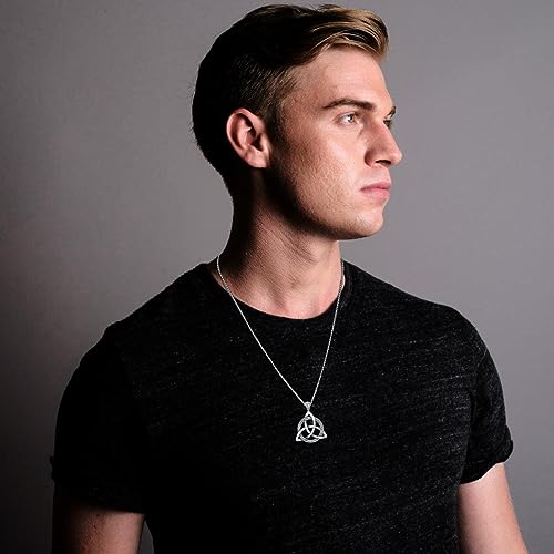 Celtic Necklace for men Sterling Silver Celtic Knot Triquetra Triangle Trinity Necklace Gift for Men3