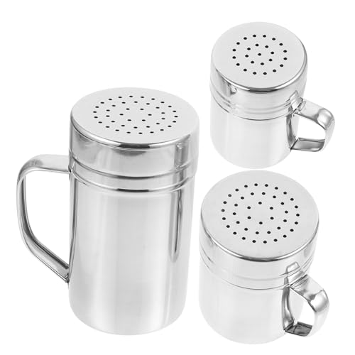 Garneck Baking Tool Powdered Sugar Shaker Pepper Cocoa Flour Shaker Stainless Steel Reusable Easy to Cle