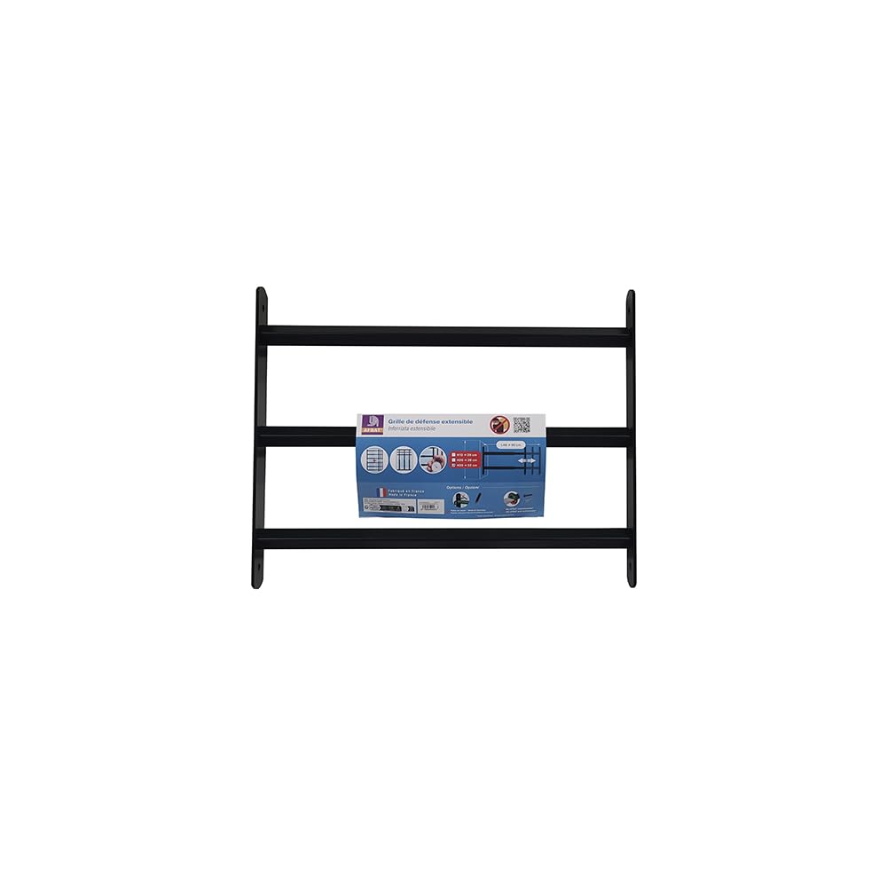 GRILLE DE DEFENSE EXTENSIBLE 3 barreaux 48 à 90cm noir