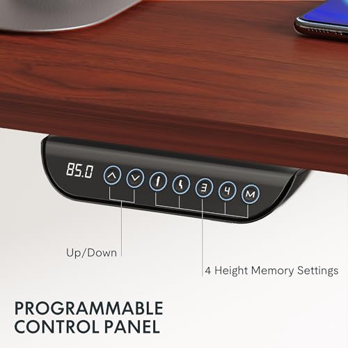 FLEXISPOT E6 MAX Dual Motor 60x24 Inch 3-Stage Heavy Duty Standing Desk, 330lbs Weight Capacity, Height Adjustable Desk w/Cable Management & Wheels (Seamless Mahogany Desktop + Black Frame) - Image 2