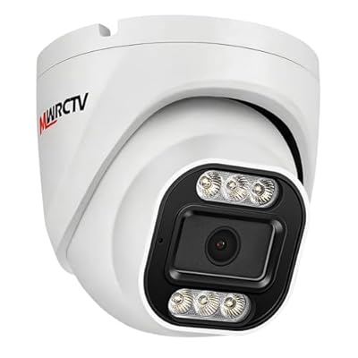 MWRCTV 4K Security Audio Dome Camera 8MP (2160P) Smart Dual Light PoE Turret AI Human Detection 2.8mm 106° Wide Angle Lens Color Night Vision Built-in Mic IP67 Waterproof Compatible with NVR