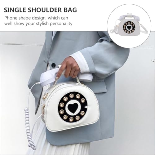 Paquet de téléphone couture lisse en PU blanc confortable et pratique - 7