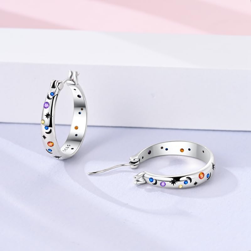 MULA 925 Sterling Silver Hoop Earrings for Women Cute Earrings 5A Cubic Zirconia - Image 2