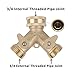 Garden Hose Splitter 2 Way All Brass | Leak - Protected Ball Valve & Adjustable Water Flow | NPT 3/4 Hose Connector for Lawn/Garden/Car Wash | Outdoor Faucet Adapter