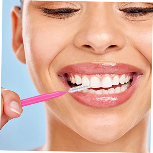 Lurrose 100 Pçs Mais Limpo Dispensador De Escova Interdental Suporte Escova De Dentes Manual Fio Den