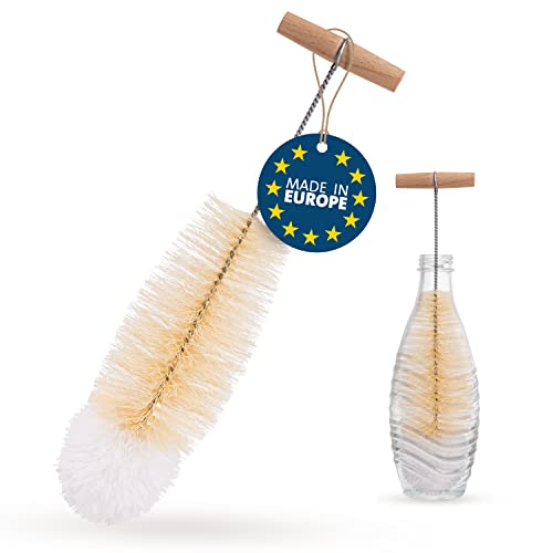 Foto von TIMELEOS Flaschenbürste für Glasflaschen Flaschenreiniger Reinigungsbürste Sodastream Reinigung Flaschenreiniger für Glaskaraffe Trinkflaschen Babyflaschen Sodaflaschen (Nylon hell 1er Set)
