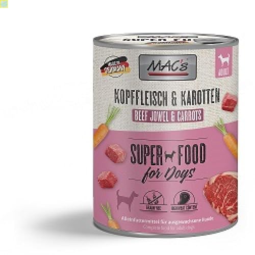 6 x MACs Dog Kopffleisch & Karotten 800g