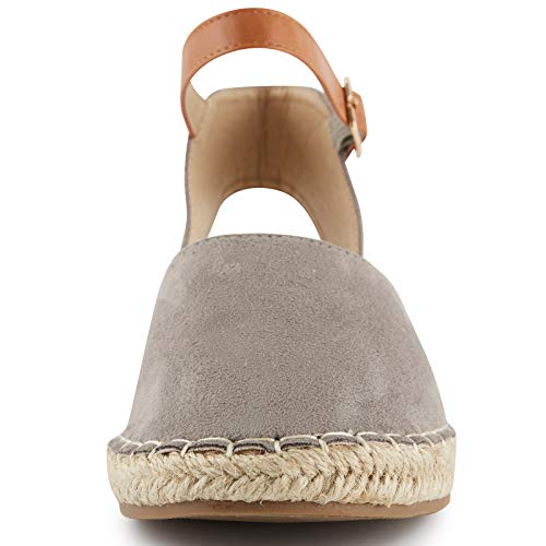 Alexis Leroy Women's Closed Toe Buckle Strap Comfortable Espadrille Sandals3