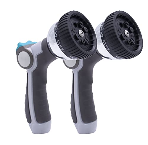 Besiter Garden Hose Nozzle Sprayer: 2 Pack 10 Watering Patterns Water Hose Spray Nozzles For Garden Hose Heavy Duty Hose Head Hose Attachment For Garden Hose (Greysliver) #TOP2