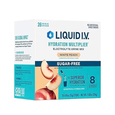 LIQUID IV Sugarfree Hydration Multiplier White Peach, 11.7 OZ