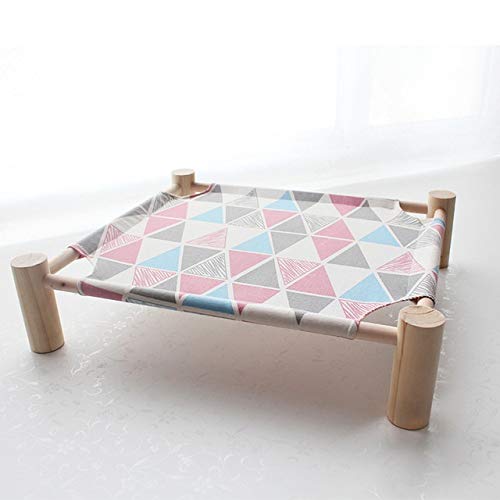 XALIUFENG Detachable Cat Hammock Bed Pet House for Dogs Puppy Lazy Mat Cushion Lounger for Cats Kitten Cottages Pet Sleeping Supplies (Color : Pink Triangle, Size : Suit Below 18kg Pet)