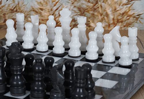 Radicaln Handmade Marble Weighted Black And White Staunton Tournament Chess Board Games Set - Elegant Home Décor Chess Game Sets Gift For Family #TOP1