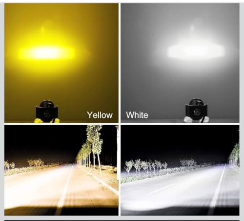 Image of Dual Color LED Fog Lights for Bike & Car Dual Driving Light, Set of 2