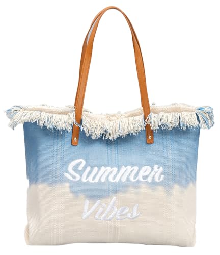 Bolso Tote Canvas Epsion Grande con Flecos y Hombro miniatura 1