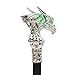 Green White Luxury Dragon Head Walking Cane Fashion Decorative Walking Stick Gentleman Elegant Cosplay Cane Knob Crosier 94cm