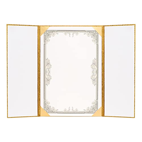 Urkundenhülle 2 Stück A4 Urkundenmappe mit Urkundenpapier Dreifach gefaltete Zertifikathülle Hardcover Zeugnismappe Zertifikat Halter Robust Zertifikatabdeckung für Abschluss Diplom Anerkennung