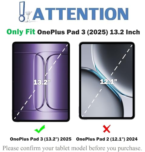 Image of Touchpad Keyboard Case for OnePlus Pad 3 (13.2 Inch) 2025, 7 Color Rainbow Backlight Detachable Bluetooth Trackpad Keyboard Folio Smart Cover