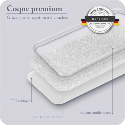 Étui à paillettes scintillantes iPhone 13 Pro Max coque strass argent