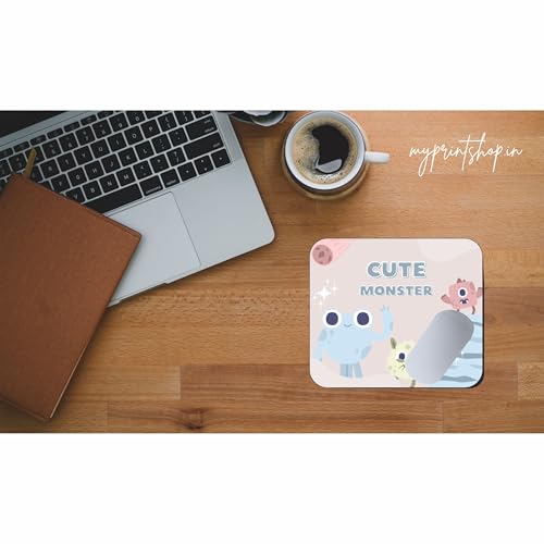 Image of My Print Shop Cute Monster Mouse Pad 9 x 7.5 Inch - Non-Slip Rubber Base, Smooth Surface Mousepad for Office, School, Home Desk, Laptop & PC