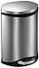 EKO 92180-1 Oblong Shell 1.5 Gallon Stainless Steel Step Trash Can with Lid | 6 Liter Metal Waste Bin