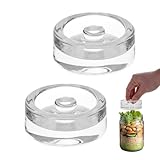 eispap Juego de pesas de vidrio de fermentación de boca ancha con fácil agarre, perfecto para elaboración casera, encurtidos, conservas, frutas fermentadas, chucrut, kimchi y mucho más. (2)