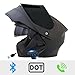 Motorcycle Bluetooth Modular Helmet, DOT Approved Flip Up Full Face Motorcycle Dual Visor Helmet, with Dual Speakers and Microphone, for Adults Men and Women (Matte Black,Large)