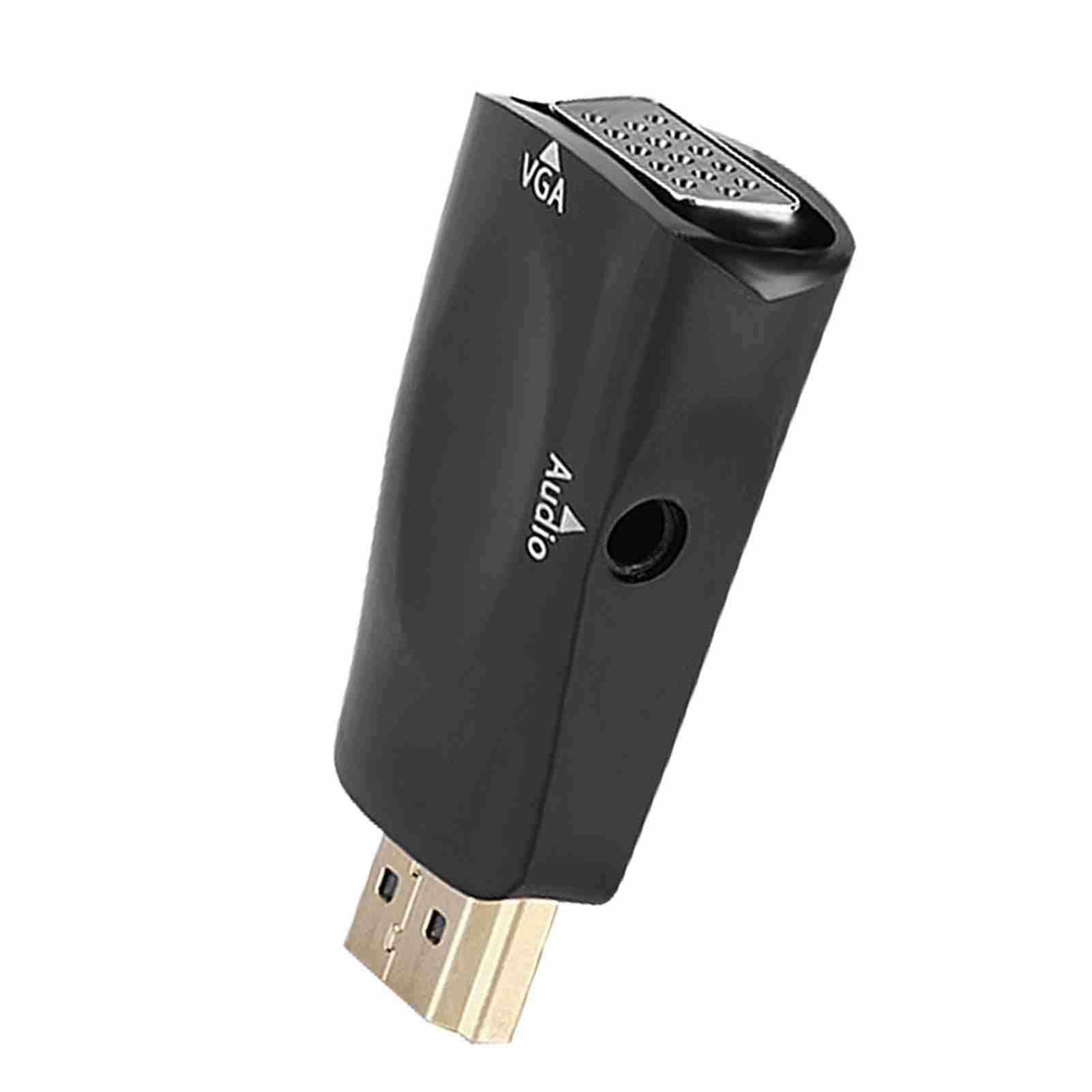 Naroote Female to Vga Female, to Vga Adapter HD 1080P Female to Vga Female Converter Adapter with 3.5mm Audio Output Cable to Vga Converter White (Black)