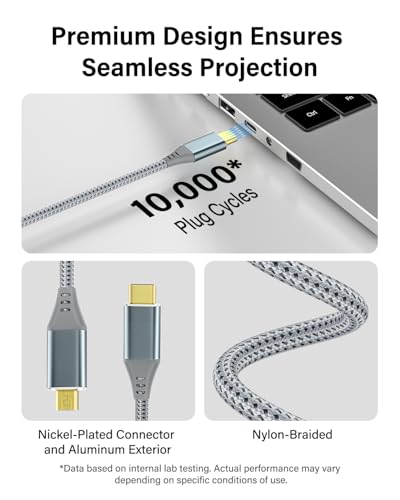 Câble USB C vers micro HDMI 4K 60Hz en nylon tressé robuste de 91 cm - 3