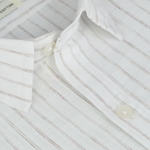 Image of GHPC 100% Cotton Striped Half Sleeves Regular Fit Formal Shirt for Men