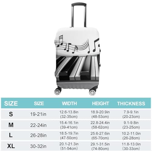Carry on Luggage Cover Piano Music Symbol Suitcase Covers for Luggages Tsa Approved Travel Luggage Sleeve Protector Elastic Suitcase Protector Anti-Scratch Washable Fits 19-30 Inch Case -M2
