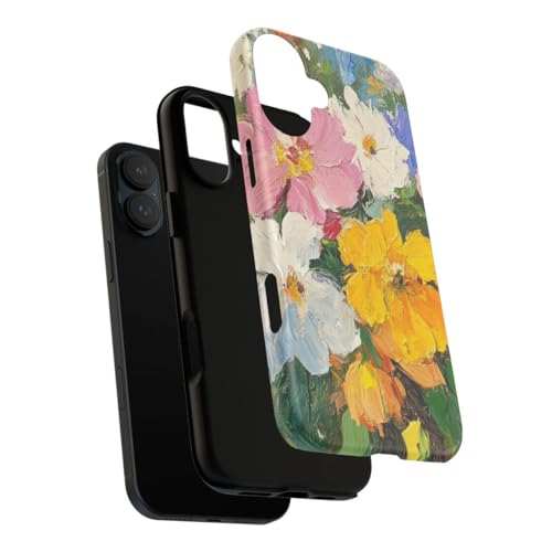 Coque rigide mate iPhone 16 Plus avec motif bouquet de fleurs vert artistique - 3