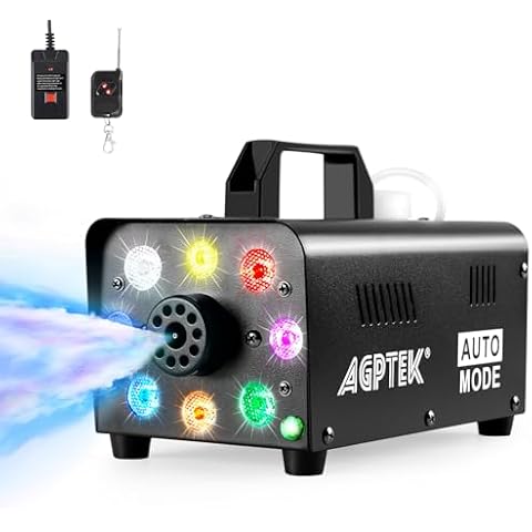 AGPTEK 500W Portable Fog Machine with Lights Cover